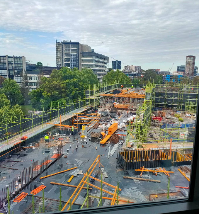 The view out of Kanae's window - a construction site